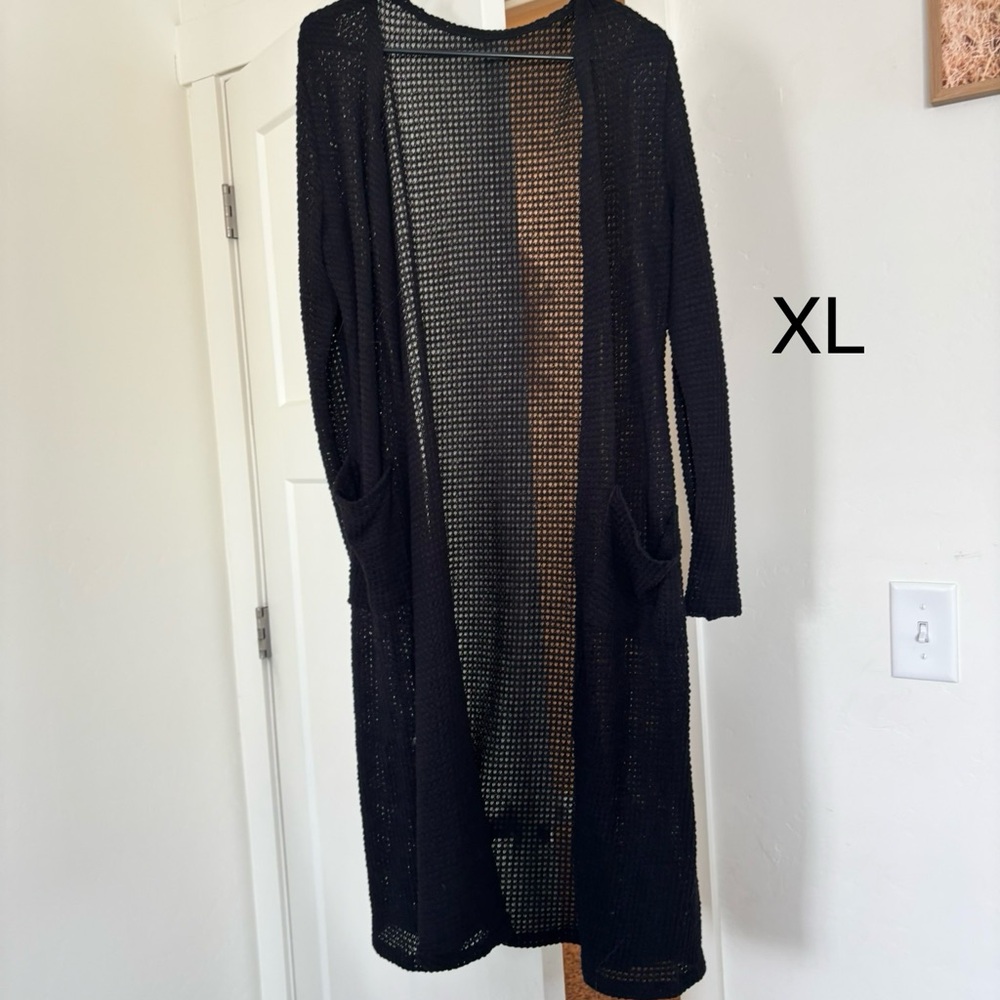 Black Open-Knit Women's Sweater